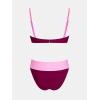 imageCUPSHE Womens Bikini Sets Adjustable Removable Straps Bandeau Swimsuit High Waisted Cheeky Bottom O RingPinkBurgundy