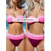 imageCUPSHE Womens Bikini Sets Adjustable Removable Straps Bandeau Swimsuit High Waisted Cheeky Bottom O RingPinkBurgundy
