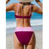 imageCUPSHE Womens Bikini Sets Adjustable Removable Straps Bandeau Swimsuit High Waisted Cheeky Bottom O RingPinkBurgundy