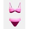 imageCUPSHE Womens Bikini Sets Adjustable Removable Straps Bandeau Swimsuit High Waisted Cheeky Bottom O RingPinkBurgundy