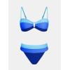 imageCUPSHE Womens Bikini Sets Adjustable Removable Straps Bandeau Swimsuit High Waisted Cheeky Bottom O RingSky BlueRoyal Blue