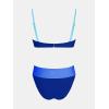 imageCUPSHE Womens Bikini Sets Adjustable Removable Straps Bandeau Swimsuit High Waisted Cheeky Bottom O RingSky BlueRoyal Blue