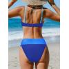 imageCUPSHE Womens Bikini Sets Adjustable Removable Straps Bandeau Swimsuit High Waisted Cheeky Bottom O RingSky BlueRoyal Blue