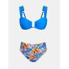 imageCUPSHE Womens Bikini Sets Square Neck Two Piece Swimsuits Hook Adjustable Straps High Waisted Cheeky SwimwearBlueOrange Floral