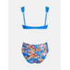 imageCUPSHE Womens Bikini Sets Square Neck Two Piece Swimsuits Hook Adjustable Straps High Waisted Cheeky SwimwearBlueOrange Floral