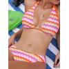 imageCUPSHE Womens Bikini Sets Two Piece Bathing Suit Halter Plunging Neck Open Back Low Rise High Cut Cheeky BottomCandyStripe