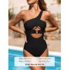 imageCUPSHE Womens One Piece Swimsuit Bathing Suits One Shoulder Asymmetrical Neck Cutout U Wire Adjustable StrapsBlack
