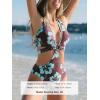 imageCUPSHE Womens One Piece Swimsuit Plunging Neck Halter Strappy Bathing Suit Cutout O Ring Shell Stitch SwimwearChocolate BrownBlue Floral