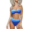 imageCUPSHE Womens Bikini Sets Adjustable Removable Straps Bandeau Swimsuit High Waisted Cheeky Bottom O RingSky BlueRoyal Blue