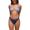 imageCUPSHE Womens Bikini Sets Two Piece Swimsuit High Waisted V Neck Halter Straps Bathing Suit Self Back Tie Boho Swimwear