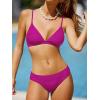 imageCUPSHE Bikini Set for Women Two Piece Swimsuits V Neck Low Rise Crisscross Back Self Tie Spaghetti StrapsMagenta