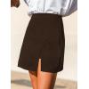 imageCUPSHE Skirts Women Mini Skirt Side Slit High Waist Solid Casual VacationCoffee Brown