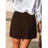 imageCUPSHE Skirts Women Mini Skirt Side Slit High Waist Solid Casual VacationCoffee Brown