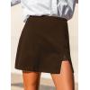 imageCUPSHE Skirts Women Mini Skirt Side Slit High Waist Solid Casual VacationCoffee Brown
