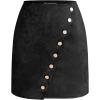 imageCUPSHE Women Fringe Skirts Western Cowgirl Terra Cotta High Waist Mini Skirt Suede Tassel Short Counrty ConcertBlack