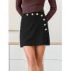 imageCUPSHE Women Mini Plaid Skirts Tweed High Waist Bodycon Pencil Hem Fall Winter Dressy Outfits ShortsBlack Button