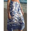 imageCUPSHE Women Sarong Swimsuit Cover Ups Side Tie Midi Beach Bathing Suit CoverupsBlue Floral