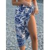 imageCUPSHE Women Sarong Swimsuit Cover Ups Side Tie Midi Beach Bathing Suit CoverupsBlue Floral