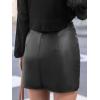 imageCUPSHE Women Skirts Women Faux Leather Mini Skirt High Waist Bodycon Wrap Notched Hem Casua PartyBlack