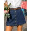 imageCUPSHE Womens Denim Mini Skirt Button Front ALine Jean High Waist Scalloped Hem Casual OutfitsBlue