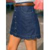 imageCUPSHE Womens Denim Mini Skirt Button Front ALine Jean High Waist Scalloped Hem Casual OutfitsBlue