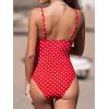 imageCUPSHE Womens One Piece Swimsuit Tummy Control V Neck Bathing SuitsRedWhite Polka Dots