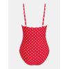 imageCUPSHE Womens One Piece Swimsuit Tummy Control V Neck Bathing SuitsRedWhite Polka Dots