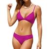 imageCUPSHE Bikini Set for Women Two Piece Swimsuits V Neck Low Rise Crisscross Back Self Tie Spaghetti StrapsMagenta