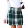 imageCUPSHE Womens High Waist Plaid Skirt Causal Bodycon Pencil Wool Mini Skirts Winter Fall A Line Elegent OutfitsGreen