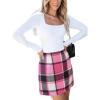 imageCUPSHE Womens High Waist Plaid Skirt Causal Bodycon Pencil Wool Mini Skirts Winter Fall A Line Elegent OutfitsPink