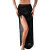 imageCUPSHE Womens Sarong Swimsuit Coverup Sheer Long Beach Cover Ups Skirt Drawstring Bikini Wraps BeachwearBlack