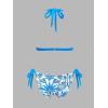imageCUPSHE Womens Bikini Set Two Piece Swimsuit V Neck Triangle Top Bathing Suit Double O Ring Halter Strap Back HookWhiteRoyal Blue Tropical
