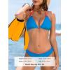 imageCUPSHE Womens Bikini Sets Two Piece Swimsuit V Neck Halter Knotted Colorblock Back Self Tie Triangle Bathing SuitBlueOrange