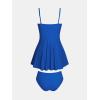 imageCUPSHE Womens One Piece Swim Dress Scoop Neck Bathing Suit Ruched Tummy Swimsuit Adjustable Wide Straps SportyRoyal Blue