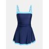 imageCUPSHE Womens One Piece Swimsuit Modern Cheeky Bottom Color Block Swimdress Wide Adjustable Straps Ruched Bathing SuitNavy