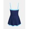 imageCUPSHE Womens One Piece Swimsuit Modern Cheeky Bottom Color Block Swimdress Wide Adjustable Straps Ruched Bathing SuitNavy