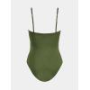 imageCUPSHE Womens One Piece Swimsuit Tummy Control Square Neck Bathing Suit Ruched Adjustable StrapsOlive Green