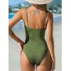 imageCUPSHE Womens One Piece Swimsuit Tummy Control Square Neck Bathing Suit Ruched Adjustable StrapsOlive Green