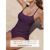 imageCUPSHE Womens Tankini Sets Two Piece Swimsuit Scoop Neck Ruched Adjustable Straps Drawstring Mid RiseDeep Purple
