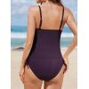 imageCUPSHE Womens Tankini Sets Two Piece Swimsuit Scoop Neck Ruched Adjustable Straps Drawstring Mid RiseDeep Purple