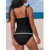 imageCUPSHE Womens Tankini Sets Two Piece Swimsuit V Neck Ruffled Adjustable Straps Ruched XS4XLBlack