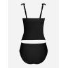 imageCUPSHE Womens Tankini Sets Two Piece Swimsuit V Neck Ruffled Adjustable Straps Ruched XS4XLBlack