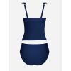 imageCUPSHE Womens Tankini Sets Two Piece Swimsuit V Neck Ruffled Adjustable Straps Ruched XS4XLNavy Blue