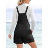 imageCUPSHE Casual Cotton Loose Rompers Fit Summer Pockets Sleeveless Wide Strap Square Neck OutfitBlack