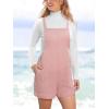imageCUPSHE Casual Cotton Loose Rompers Fit Summer Pockets Sleeveless Wide Strap Square Neck OutfitPink