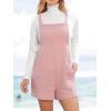 imageCUPSHE Casual Cotton Loose Rompers Fit Summer Pockets Sleeveless Wide Strap Square Neck OutfitPink