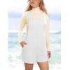 imageCUPSHE Casual Cotton Loose Rompers Fit Summer Pockets Sleeveless Wide Strap Square Neck OutfitWhite
