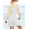 imageCUPSHE Casual Cotton Loose Rompers Fit Summer Pockets Sleeveless Wide Strap Square Neck OutfitWhite