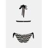 imageCUPSHE Womens Bikini Set Two Piece Swimsuits V Neck Halter Strap Back Hook Bathing Suit Mid Rise Side Tie SwimwearBlackBeige Stripe