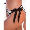 imageCUPSHE Womens Bikini Set Two Piece Swimsuits V Neck Halter Strap Back Hook Bathing Suit Mid Rise Side Tie SwimwearBlackBeige Stripe